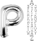 Letter Balloons 40Inch Large Giant big Foil Mylar Silver Balloons P for Birthday Party Decorations