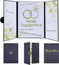 Engagement Party Decorations, Happy Engagement Guest Book Alternative, Large Engagement Card Engagement Gifts for Couple, Engagement Signature Book Engagement Decorations Party Supplies (Black)
