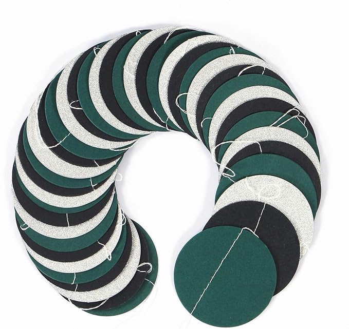 Black-Green Silver Party-Decorations Garland Streamers - 52Ft Graduation 2025 Hanging Paper Banner, Soccer Party Supplies Men Boys Birthday Spring Summer Jungle Theme Decor Backdrop Bunting Panduola