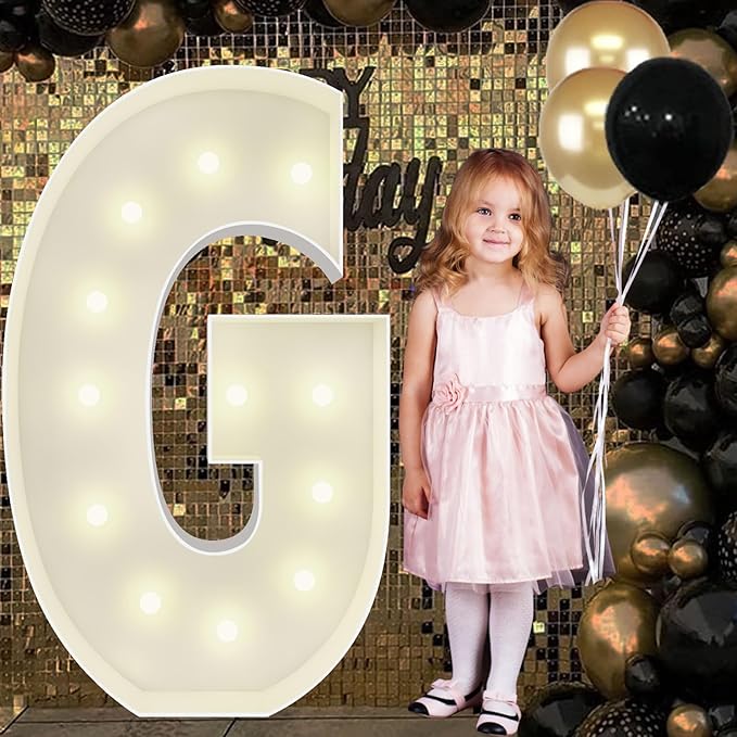4FT Marquee Light Up Letters G, Big Marquee Letter for Baby Shower Birthday Engagement Wedding Marry Me Party Decor