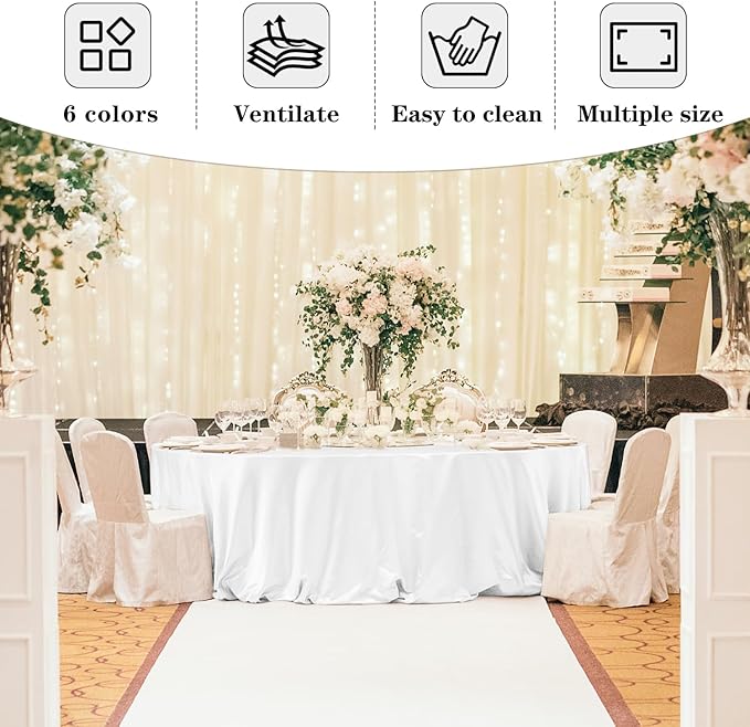 Fitable 6 Pack Burgundy Tablecloths for Round Tables - 108 Inches in Diameter - Stain Resistant and Washable Table Clothes, Polyester Fabric Table Covers for Wedding, Party, Banquet, Formal Events