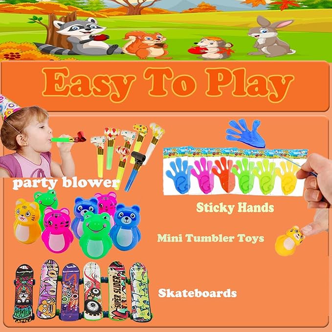 118 Pcs Party Favors for Kids, Pop Fidget Treasure Box Toys for Classroom, Prizes for Kids Classroom, Goodie Bag Stuffers, Pinata Stuffers Filler, Carnival Prizes Birthday Return Gifts for Ages 4-8-12
