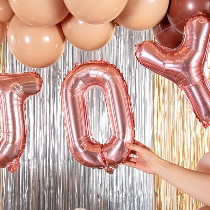 Restaurantware Balloonify 16 Inch Letter Balloon 1 Alphabet Party Balloon - Letter O Self-Sealing Rose Gold Foil Mylar Balloon Hanging Film Decoration For Birthday Wedding Or Graduation