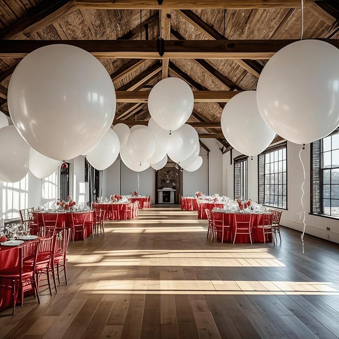 50 Pack White Balloons 24 Inch White Latex Party Balloon for Wedding, Birthday, Baby Shower and More