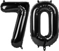 Black Number 70 Balloon 40 inch, 70 Number Balloons, 70th Black Birthday Decorations, 70 Year Old Women Men Party Supplies