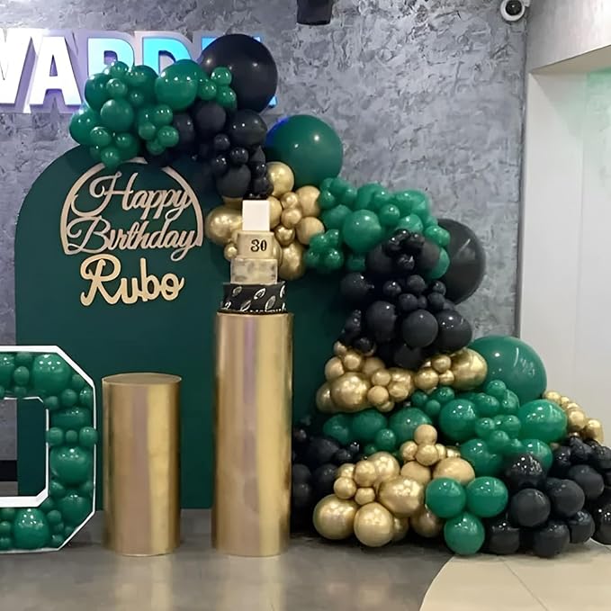 110pcs Dark Green Balloons 12inch Green Latex Party Balloons for Birthday, Graduation, St. Patrick's Day, Christmas, Baby Shower, Dinosaur Party, Anniversary Party Decorations