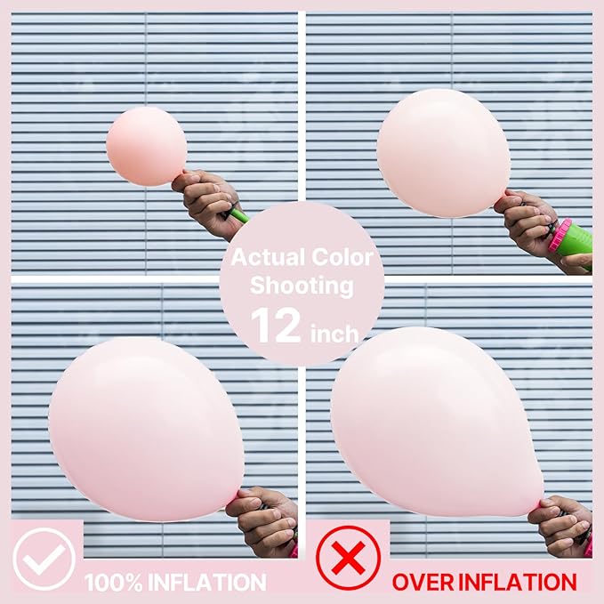 PartyWoo Pale Pink Balloons 50pcs 12 Inch Light Pastel Baby Pink Latex Helium Balloons for Birthday Engagement Bachelorette Baby Shower Easter Princess Butterfly Theme Party Decorations Pink-Q01