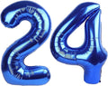 40 Inch Navy blue Number 24 Digital Balloon,Jumbo Mylar Foil Helium Balloon for 24 Balloons for Birthday Party,Wedding Anniversary Party Decorations