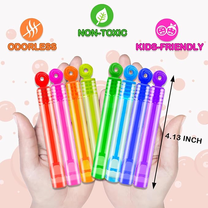 Mini Small Bubbles Wands Toys Gifts Bulk for Kids 64 Pack-Bubble Party Favors Supplies for Toddlers, Bulk Easter Non Candy Treats Goodie Prize for Birthday Wedding Parade Throws Giveaways Handouts