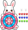 Easter Games for Kids, Large Easter Basket Essentials Dart Board Toy Gifts for Kids Family Teens Boys Girls Toddlers, Happy Party Decorations Centerpieces Party Favor with 12 Stick Balls