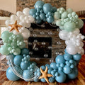 Under the Sea Balloon Arch - 139PCS Beach Themed Balloons Decoration White Macaron Green Deep Blue Balloon for Sea Pool Summer Shark Fish Birthday Baby Shower Boy Girl Party Decoration (Blue)