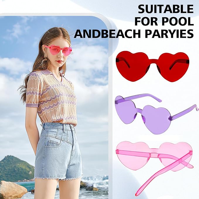 Heart Sunglasses Heart Shaped Glasses Bulk Valentines Halloween Bachelorette Party Decorations Glasses Women Men
