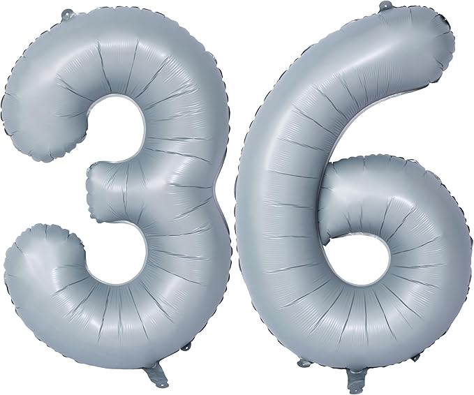 40 In Matte gray Number Balloons Helium Foil Mylar Balloon Birthday Party banquet Decoration 36