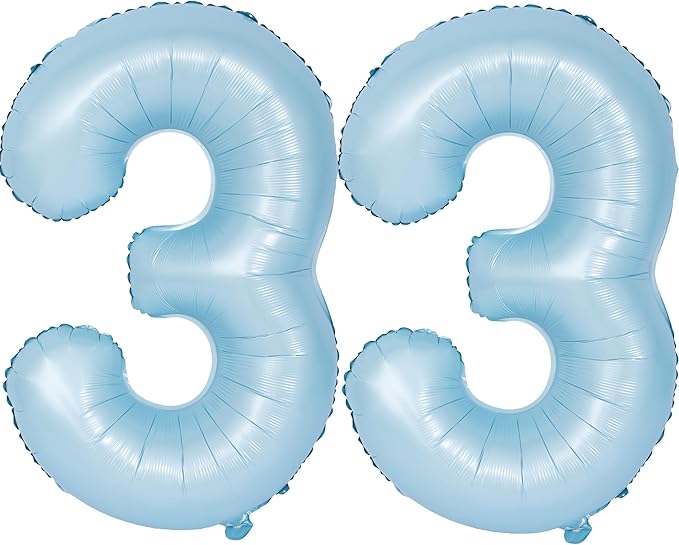 40 In Matte Blue Number Balloons Helium Foil Mylar Balloon Birthday Party banquet Decoration Digital 33