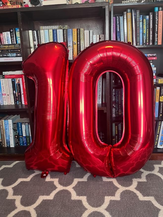 Number 0 Balloons 40 Inch Red Number Balloons for 10 20 30 40 50 60 70 80 90 100 Numbers Balloon Birthday Decorations Wedding Event Baby Shower