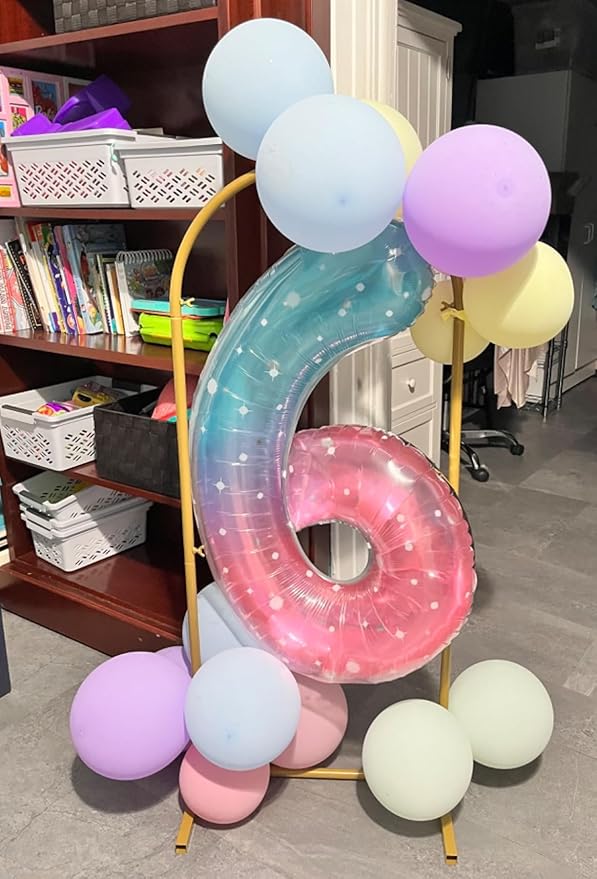 5 Balloon Number 40 Inch, 5 Balloons for Birthday Party, Pink Blue Purple Numbers Balloon for 5, 15, 25, 50 Birthday Party Decoration, Anniversary, Wedding, Single Supplies