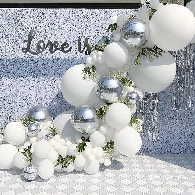KALOR 36 Inch Giant White Balloons, 6 Pack Large Round White Latex Balloons for Anniversary, Birthday, Christmas, Wedding, Baby Shower Party Decorations