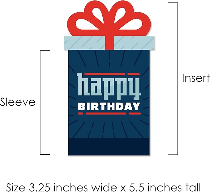 Big Dot of Happiness Boy Birthday - Birthday Party Money and Gift Card Sleeves - Nifty Gifty Card Holders - Set of 8