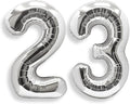AULE 40 Inch Large 23 Balloon Numbers Silver, Big Foil Number Balloons, Giant Helium Happy 23th Birthday Party Decorations for Man and Women, Huge Mylar Anniversary Party Supplies