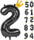 Black 2 Balloon, 40 Inch Number Balloons, Two Second Balloons Number Birthday Decorations, 2nd Bday Party Supplies, Number 2