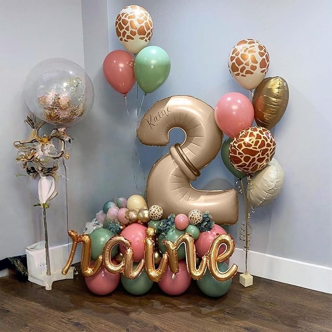 Nude 0 Balloons, 40 Inch Large Tan Foil Number Balloons Set 0-9, Self Inflating Digital 0 Helium Balloon for Boys Girls Men Women 10th 100th Age Birthday Anniversary Party Decorations Supplies