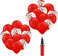 Leesoot 24pcs 12inch Red + Blood Handprints Scary Latex Balloons Thrilling Clear with Red Horror Design for Halloween Bloody Party Spooky Party Terror Decoration Zombie Vampire Party With Tools