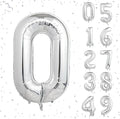 40 Inch Silver Number Balloons, Helium Mylar Foil Number Balloons for Birthdays, Number 0 Balloon for Party Wedding Bachelorette Birthday Bridal Shower Anniversary Celebration Party Decorations