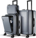 TRAVELARIM Luggage Sets 3 Piece, 20 Inch Carry on Luggage and 24 Inch Suitcases with Wheels Spinner, Durable Hard Shell Suitcase Set, Expandable Travel Suitcase, Grey