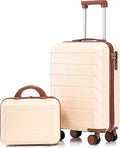 Hardside Luggage, Lightweight Durable ABS Suitcase Spinner Wheels, 20+14 Luggage
