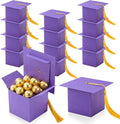 TaoBary 12 Pieces Graduation Candy Box Graduation Decorations Party Gift Boxes Graduate Cap Box Candy Chocolate Cookie Supplies for Ceremony Party (Purple)