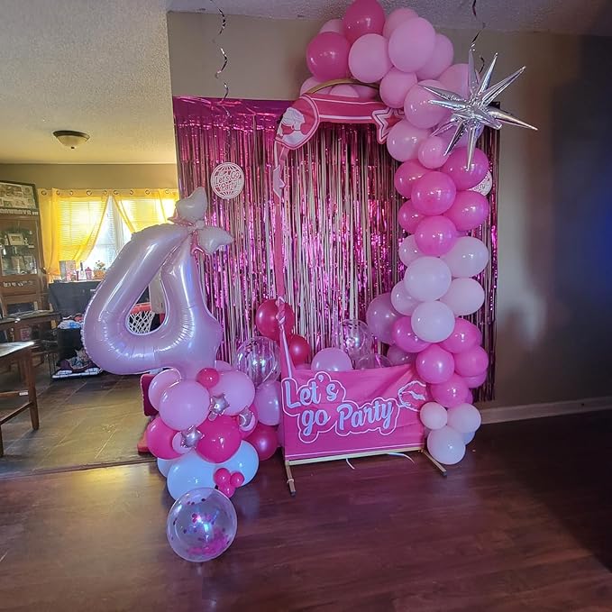40 Inch Large Numbers Balloon, 4 Pink Ballon for 4th 14 40 44 Birthday Party, Balloon 4 Number for Graduations Wedding Supplies