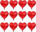 Red Heart Balloons,12Pcs Heart Shaped Foil Balloons,18Inch Red Love Helium Polyester Film Balloon for Valentine's Day Anniversary Birthday Anniversary Wedding Party Decorations