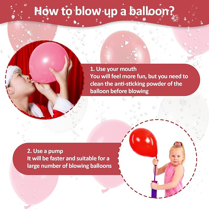 100PCS Valentines Day Balloons Arch- MAQIHAN Red Pink and White Balloons Happy Anniversary Balloon Globos Rojos Romantic Decorations Latex Balloon Valentines Day Decorations for Party 12 Inch