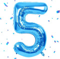 40 inch Blue Number Balloon Giant Foil Helium Balloons Blue Number 5 Balloon for 5th Birthday Party Decorations