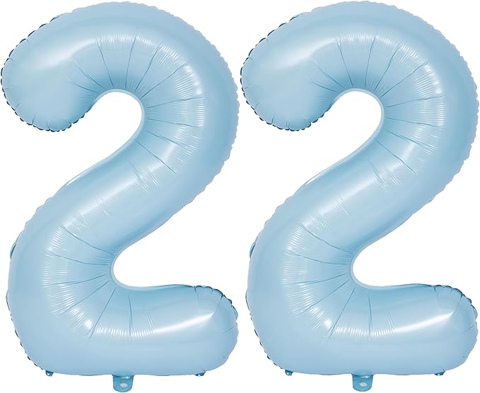 40 In Matte Blue Number Balloons Helium Foil Mylar Balloon Birthday Party banquet Decoration Digital 22