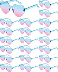 Frienda 20 Pairs Heart Shaped Sunglasses Rimless Candy Color Glasses for Women Men Party Favor