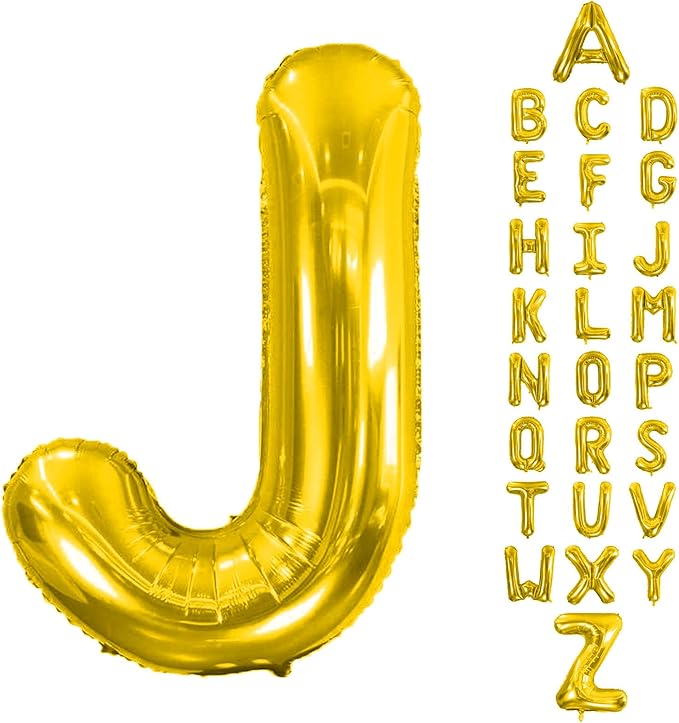 Letter Balloons 40Inch Large Giant big Foil Mylar Gold Balloons J for Birthday Party Decorations