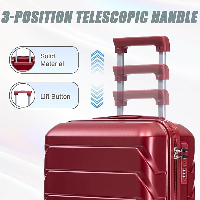 20+14 Inch Hardside Luggages, Lightweight Durable ABS Suitcase with Spinner Wheels