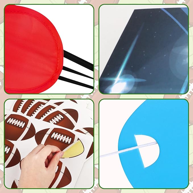 Football Party Games for Kids Pin The Football Goalpost Game Post with 24 Stickers Large Party Game Sticker for Classroom School Family Sports Theme Event Decorations Supplies