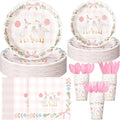 Havawish 175pcs One Silly Goose Birthday Party Tableware Set for 25 Guests - Pink Bow Decor - Includes Plates, Cups, Napkins, Forks, Spoons, Knives