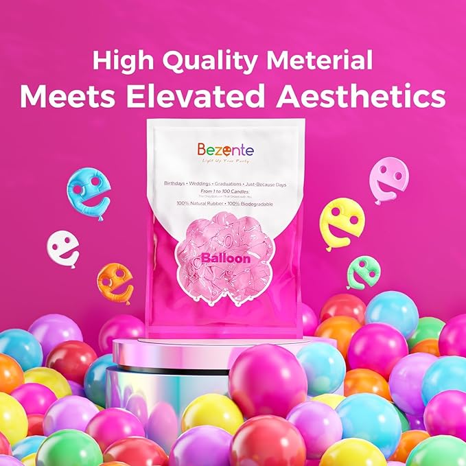 Bezente White Sand Latex Party Balloons - 100 Pack 12 inch Round Helium Sand White Boho Balloons for Easter Engagement Birthday Wedding Bridal Shower Gender Reveal Party Decoration