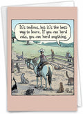 NobleWorks - 1 Funny Cartoon Birthday Greeting Card - Comic Humor, Happy Birthdays Celebration Card - Herd Anything C9285BDG