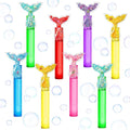 AFZMON 24Pcs Mermaid Party Favors Bubble Wands for Kids, Glitter Mermaid Tail Mini Bubbles Birthday Gift Toy Goodie Bag Stuffers Classroom Prizes Wedding Party Supplies Decorations