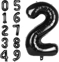 Number 2 Balloons 40 Inch Large Helium Foil Mylar Balloons For Birthdays Party Decorations/Wedding/Anniversary/Graduations/Baby Shower (Black)