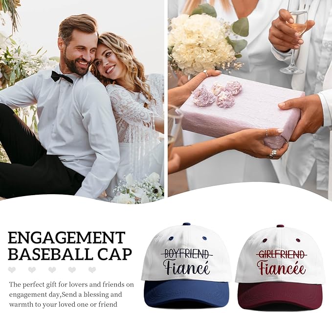 Adjustable Embroidered Hat for Bridal Shower Wedding Engagement Anniversary Honeymoon Newlyweds Couples Gifts