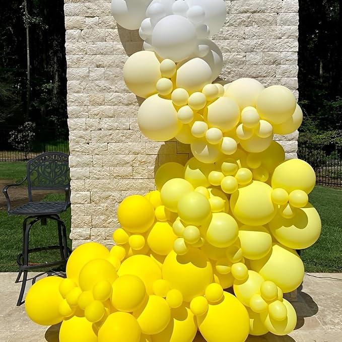 110pcs Yellow Balloons 12inch Yellow Latex Party Balloons for Graduation, Wedding, Birthday, Gender Reveal, Baby Shower, Anniversary, Sunflower and Honeybee Theme Party Decorations