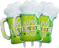 St. Patrick's Day Balloons Beer Mug Balloons Beer Glass Foil Balloon for St. Patrick's Day Party Decorations Beer Mug Themed Party Decorations Decor Supplies 3pcs