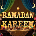 13 Pcs Ramadan Kareem Large LED Letter Sign Ramadan Kareem Lights Battery Powered Table Decorations for Room Bedroom Home House Party Gift Tabletop Decorations