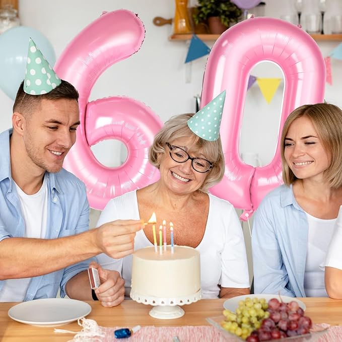 Number 0 Balloons 40 Inch Large Helium Foil Mylar Balloons For Birthdays Party Decorations/Wedding/Anniversary/Graduations/Baby Shower (Pink)
