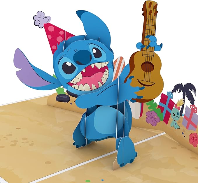 Lovepop Magical Disney Stitch 3D Pop-Up Birthday Card - for Him, Her, Kids, Boys, Girls, Men, Women - 5" x 7" - Envelope Included